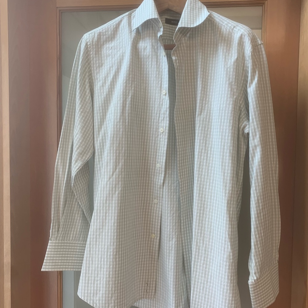 Hugo Boss Men’s printed pattern button down white shirt - Picture 4 of 4